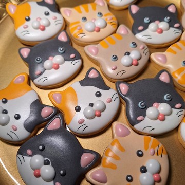 【溫蒂泡芙】糖霜餅乾-可愛貓咪頭像款/收涎餅乾/客製化(單片)