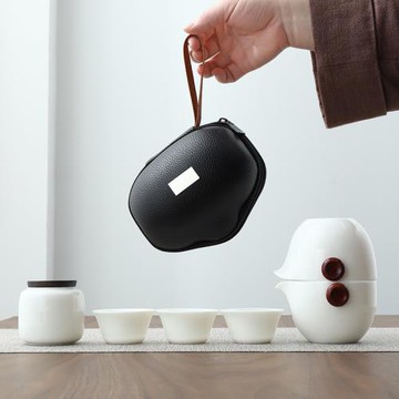 羊脂玉旅行功夫茶具套裝家用功夫泡茶壺茶杯隨身戶外包一壺三五杯