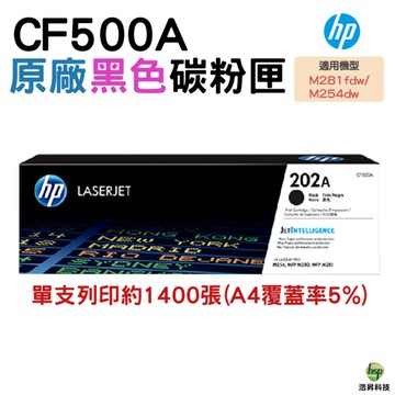 HP 202A CF500A 原廠碳粉匣 BK 黑 適用於M254nw M254dw M254dn M280nw M281fdn M281fdw