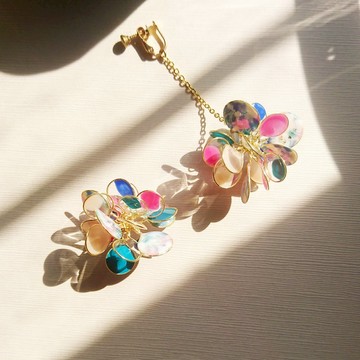< 浮華世界> 單邊 造型手工設計樹脂耳環/垂吊款/earring