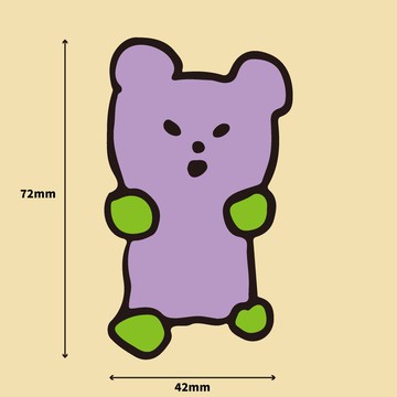 小熊軟糖防水貼紙 | 香檳葡萄口味