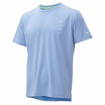 MIZUNO 美津濃 短袖上衣 男 訓練 慢跑 吸濕排汗 抗紫外線 藍 J2TAD00411