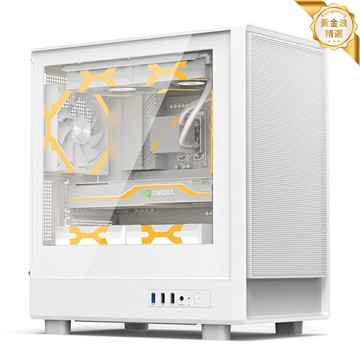 【玻璃側透高顏值】電腦機箱 MATX機箱 白色機箱 水冷機箱 遊戲機箱 支持ATX大板 寬敞背線空間 DIY組裝優選 電競桌面搭配