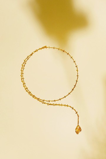 Growing Pain 系列 玫瑰葉頸鏈/項鍊 18K金