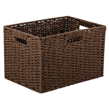 編織收納籃 23.5L 咖啡色 38 x 26 x 24 cm  1個