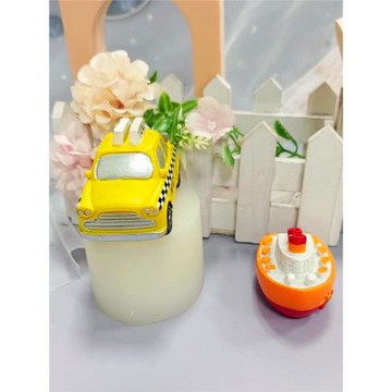 卡通汽車小車巴士出租車石膏硅膠模具游艇警車擺件翻糖蛋糕矽膠模