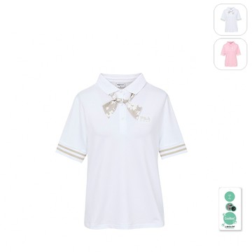 【FILA】女性 GOLF 高爾夫 吸濕排汗 短袖POLO衫-白色 5POY-6109-WT