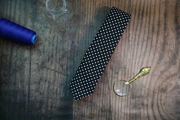 黑色波点领带英伦风窄版设计Neckties百搭