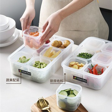 廚房冰箱保鮮盒收納套裝神器蔬菜水果食物分類防串味密封儲物盒子