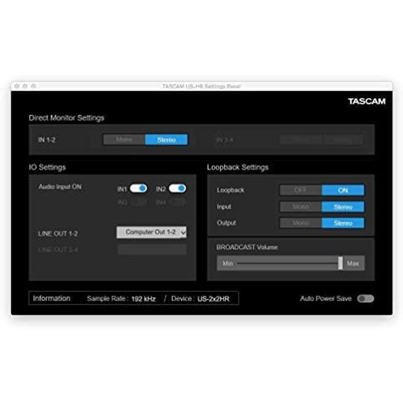 TASCAM(タスカム) US-2X2HR 2Mic, 2IN 2OUT 24bit 192kHzハイレゾ USBオーディオ MIDIインタ
