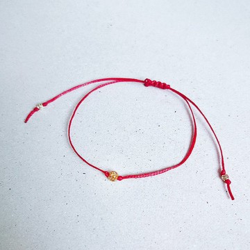黃金箔圓珠編織手鍊 幸運紅繩/漸層彩虹繩 (兩色選)