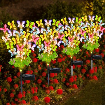 LED燈帶 LED燈條 裝飾燈 連接可裁剪4 Packs Solar Lights Outdoor Butterfly Decor Solar Swaying