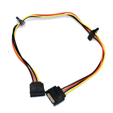 fujiei SATA電源線15pin 1公1母+2個刺破頭50cm (SATA 1公3母排線) SATA 公-母電源線