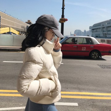 女士羽絨外套短版修身氣質保暖上衣立領拉鍊休閒舒適女裝【聚物優品】