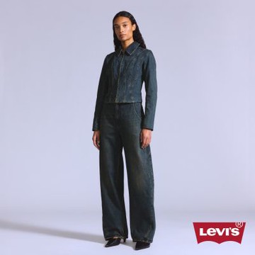 Levi s BLUETAB 高腰丹寧牛仔寬褲 / 日本面料 / 裁片前移斜式口袋 / 燈籠褲 女生牛仔褲 人氣新品