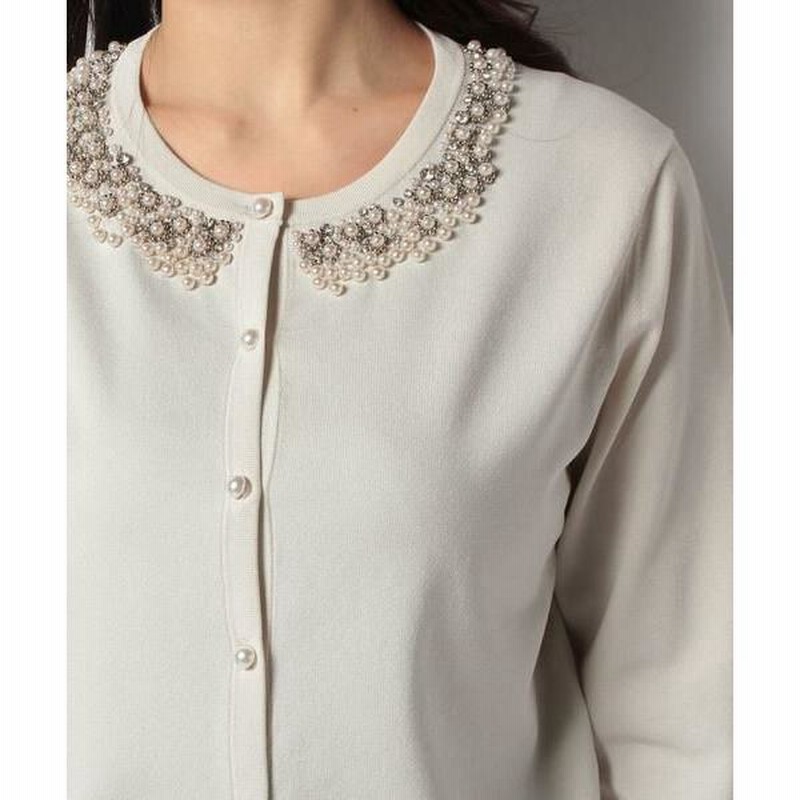 再追加販売 美品☆レリアン♡モチーフ\u0026ビジューカーディガン