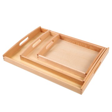 蒙氏教具 托盤蒙特梭利蒙臺梭利 日常生活工作收納玩具 幼兒園早教玩具 木製收納盒