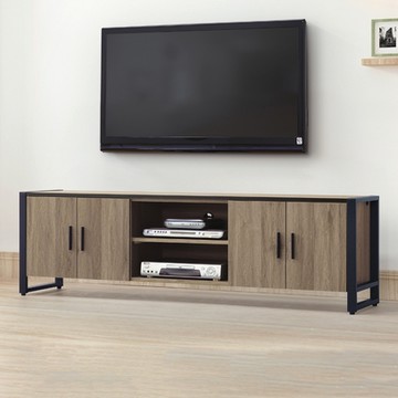 MUNA家居 鐵框灰橡6尺電視櫃/長櫃(T102)(共兩色) 180X40X51.6cm