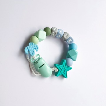 ZACK 綠色系列 奶嘴鍊夾 / 客製化奶嘴鏈 可套香草奶嘴(27cm)