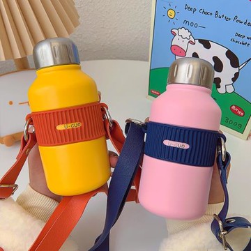 創意個性背帶便攜小巧304不銹鋼男女學生迷你隨身杯防漏口袋杯