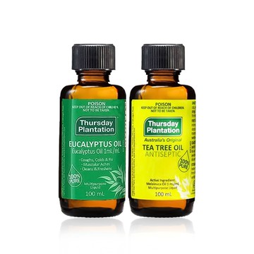 【Thursday Plantation 星期四農莊】尤加利100ml+茶樹精油100ml (澳洲原裝進口)