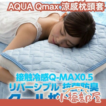 日本 AQUA Qmax0.5 涼感枕頭套 枕頭套 冷感 保潔墊 枕套 速乾 可水洗 枕頭墊 冰涼墊 夏天 消暑 涼爽【小福部屋】