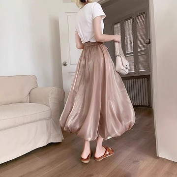 「小確幸 新品首賣」韓版秋冬半身裙女 a字長半裙 高腰a字半身裙 遮胯顯瘦中長款裙子 長裙水母裙花苞25春女士a字蓬