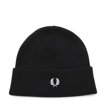 Fred Perry - Black And White Cotton-wool Blend Beanie