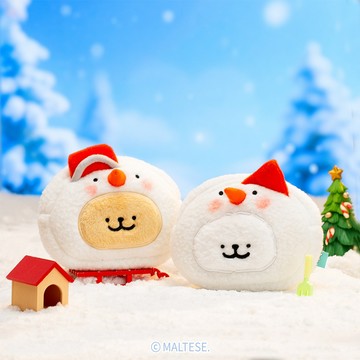 Maltese線條小狗 零錢包(雪人款)