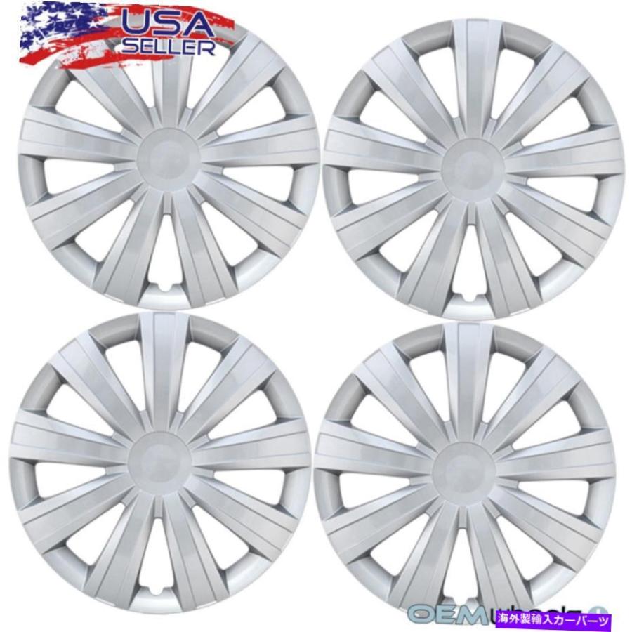 Wheel Covers Set of 4 4新しいシルバー15