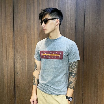 美國百分百【全新真品】O'Neill 短袖 棉質 T恤 上衣 休閒 logo T-shirt 灰色 J252