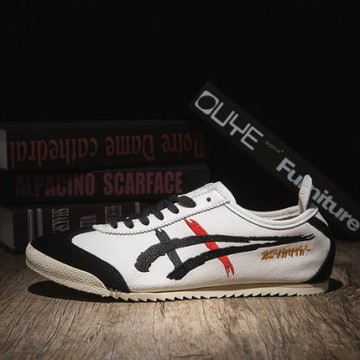 道楽十年 onitsuka tiger 鬼塚虎mexico 66 delux 日本製羊皮白黑紅刺繡金