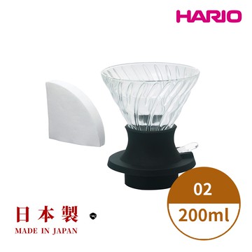 HARIO 日本製V60 SWITCH浸漬式耐熱玻璃濾杯02-200ml SSD-200B(送40入濾紙)