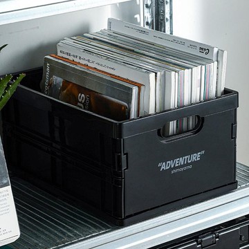 工業風可層疊耐重摺疊收納籃-3入-多色可選 卡其白