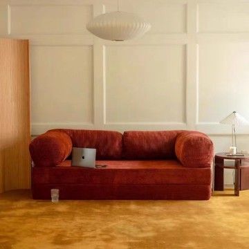 公司貨 超低價 沙發床布藝客廳小戶型中古復古美式沙發可拆洗模塊沙發懶人沙發床 快速發貨