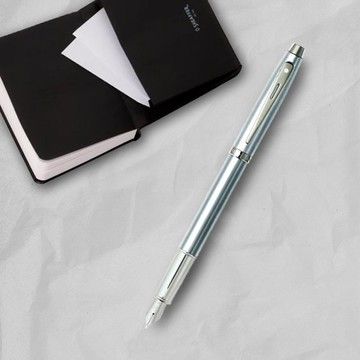 【SHEAFFER】100系列銀鋼筆-F尖+A6筆記本禮盒 免費刻字