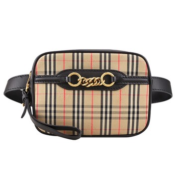 BURBERRY 巴寶莉  The Link 1983年 經典格紋多功能腰包(卡其/黑)