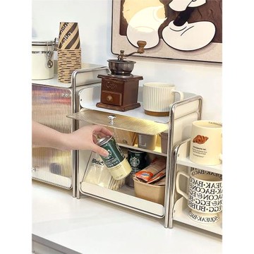 茶包收納盒辦公室咖啡角桌面放咖啡杯子收納柜防塵杯架水杯置物架