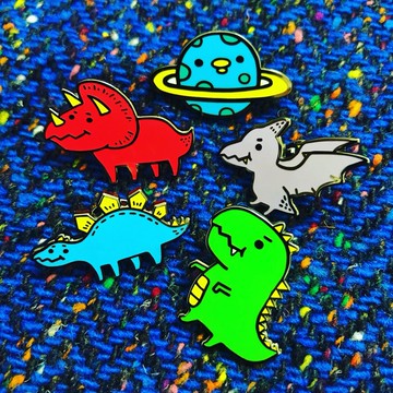 可愛恐龍金屬胸針-五款綜合