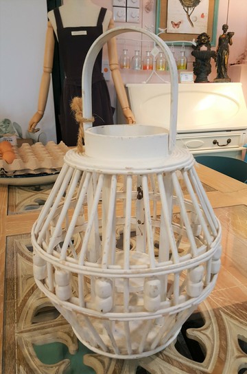 鄉村風(碟形)藤藝風燈