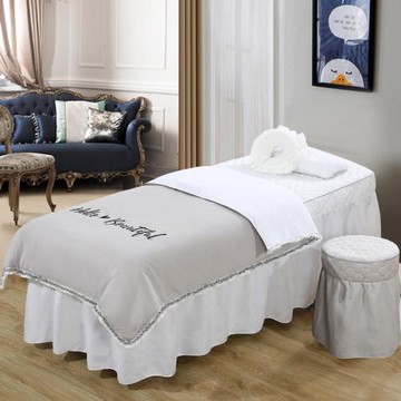 柔膚棉純色歐式可水洗美容床罩
