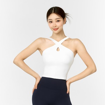 舒適美感交叉領口設計短版背心上衣｜象牙白 Ivory｜XWFBR17J3