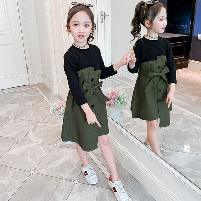 子供服 ワンピース キッズ 女の子 春秋 膝丈 長袖 花柄 田園風子供ドレス おしゃれ Dress 韓国子ども服 ベビー服 カジュアル 女児 可愛い 普段着 通学着2色 Ixfghvgusm Godawaripowerispat Com