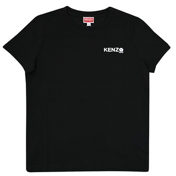 KENZO 2TS111 燙印小花標誌LOGO棉質短T恤.黑