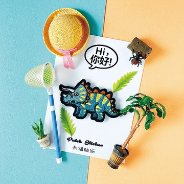 刺繡貼紙-綠三角龍