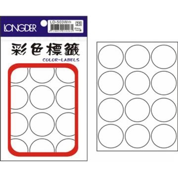 【阿翔小舖】『LONGDER』龍德 30MM圓點自黏標籤 LD-503  12格 144張 20包