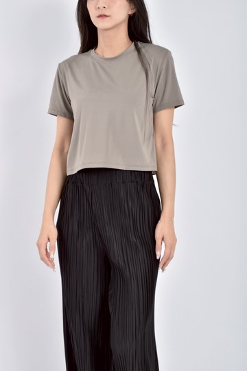 (M) fma運動修身短版素面綠色短袖上衣