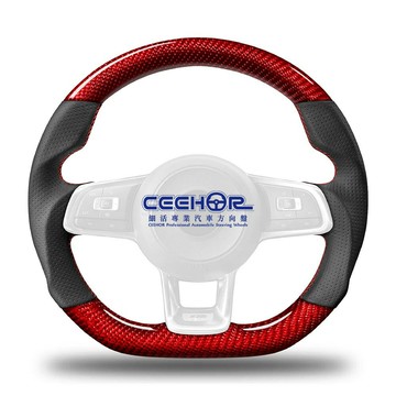 [細活方向盤] 紅色碳纖維款 POLO GOLF GTI R-LINE VOLKSWAGEN 福斯 變形蟲方向盤