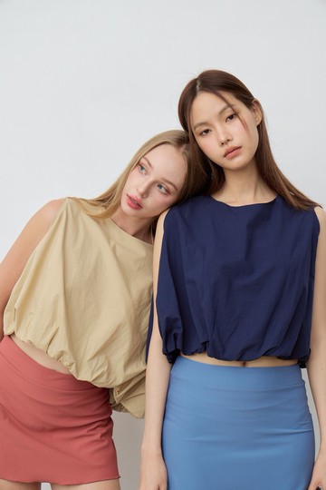 Sea Salt & Vinegar 氣球縮口南瓜短版上衣