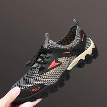 男士夏季運動鞋 透氣網面包頭涼鞋戶外登山防滑涉水沙灘鞋男